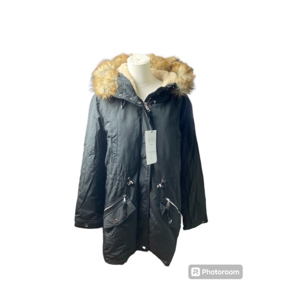 Rotal Matrix Winter Jacket Size 16 Women's Faux Fur Hooded Black